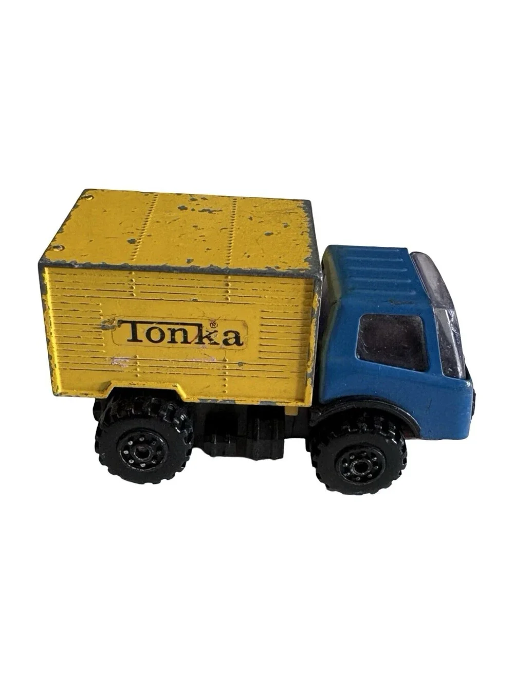 Vintage Tonka Box Truck Yellow And Blue Made In Japan 4 Inches
